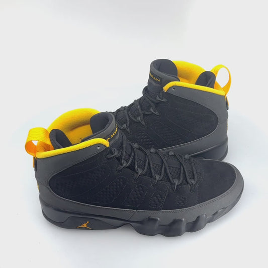 Jordan 9 Retro Dark Charcoal University Gold - Size 9.5